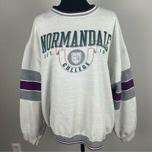 Vintage Normandale Collegiate Sweatshirt Sz XL Worn In Stripe Bands University